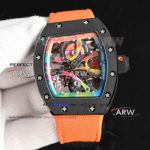  Replica Richard Mille Rm 68-01 Tourbillon Cyril Kongo Watch Black Ceramic Orange Velcro Strap